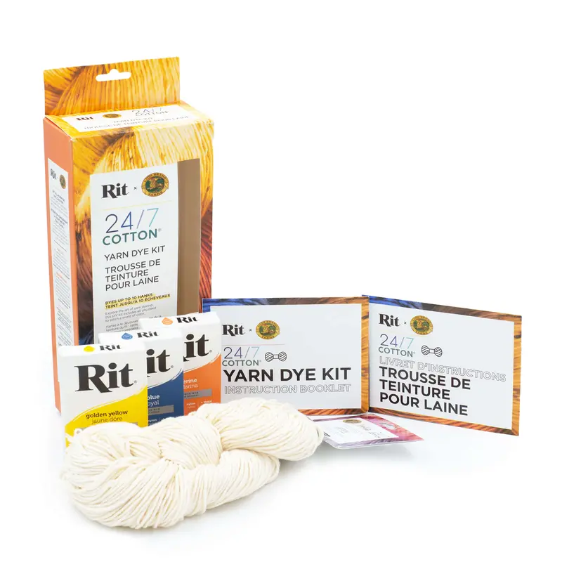 Rit® And Lion Brand® 24/7 Cotton® Yarn Dye Kit 2