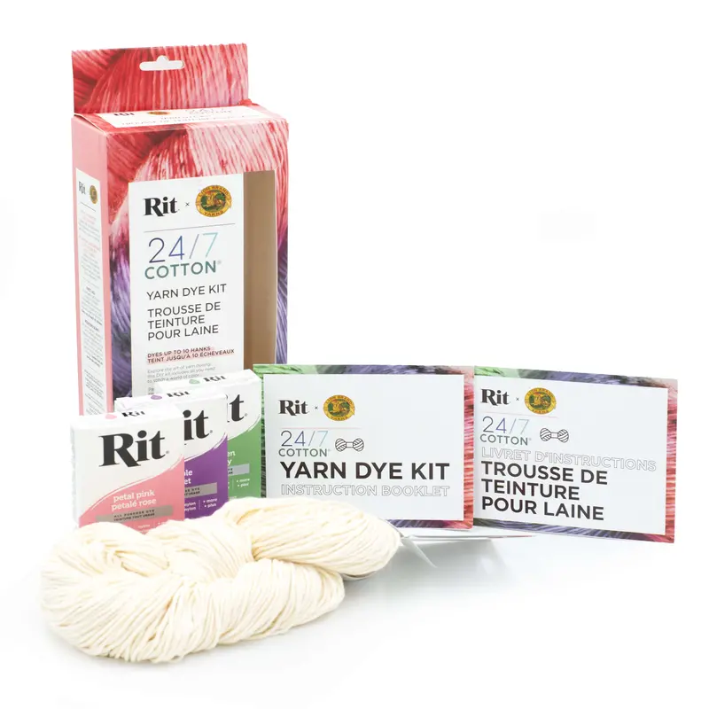 Rit® And Lion Brand® 24/7 Cotton® Yarn Dye Kit 2