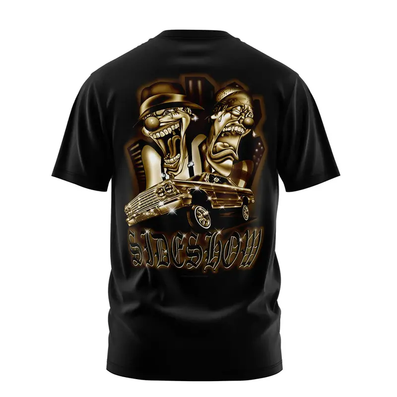 Rollin Hard T Tee Shirt Sideshow Smile Now Cry Later Black 1