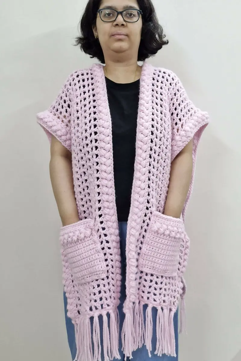 Rosebud Mist Ruana (Crochet) 1