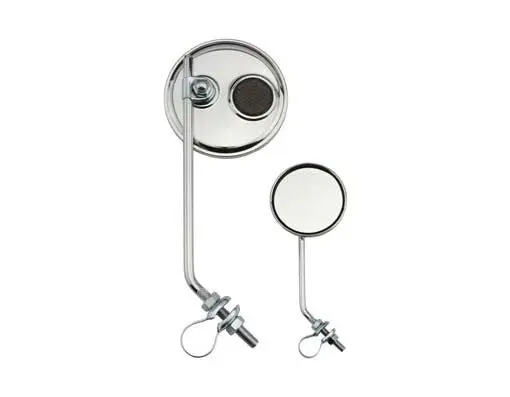 Round Mirror Chrome Black Reflectors. 1