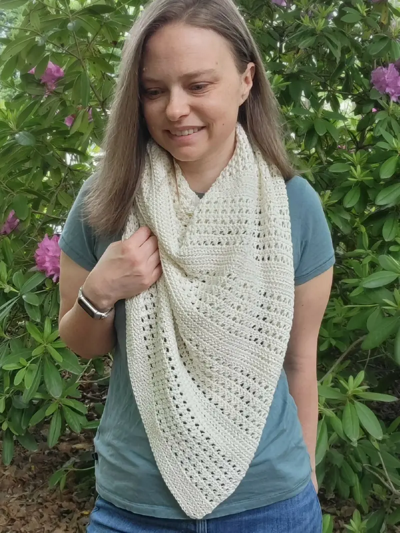 Rustic Summer Asymmetrical Shawl (Crochet) 2