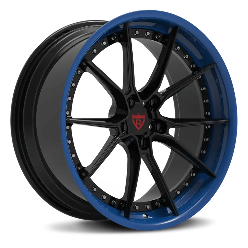 Rv-Db082: Custom 2-Piece Forged Blue Wheels 1
