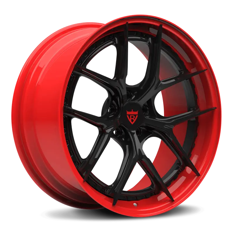 Rv-Db179: Custom 2 Piece Forged Red Black Wheels Series 1