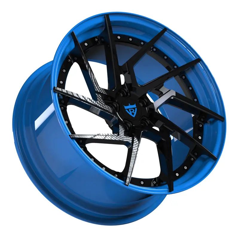 Rv-Df041: Custom 2 Piece Forged Blue Wheels 2