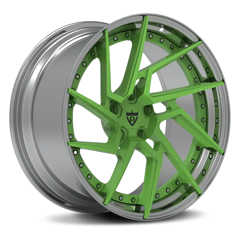Rv-Df041: Custom 2 Piece Forged Green Wheels 1