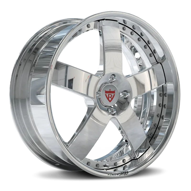 Rv-Df93: Custom 2-Piece Forged 5 Spoke Chrome Wheels 1