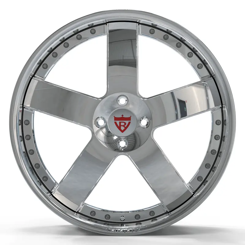 Rv-Df93: Custom 2-Piece Forged 5 Spoke Chrome Wheels 2