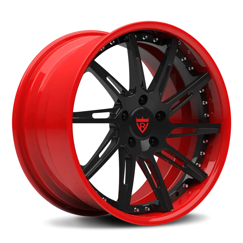 Rv-Dr06: Custom 2-Piece Red & Black Forged Wheels 1