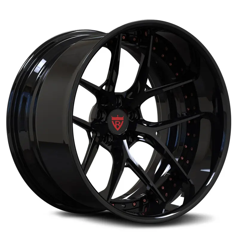 Rv-Dr08d: Custom Forged 2-Piece Black Deep Dish Wheels 1