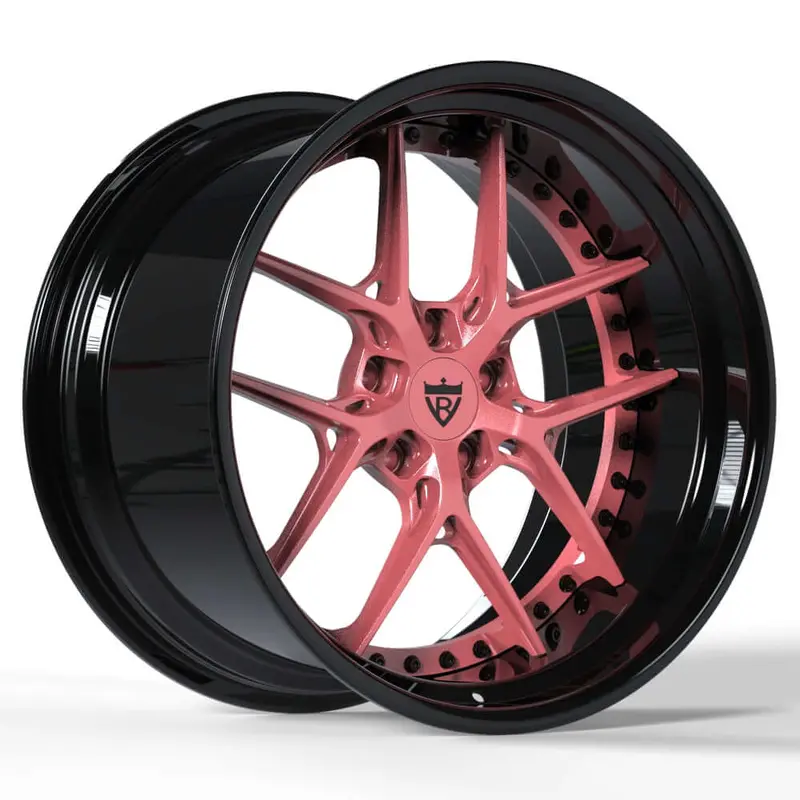 Rv-Dr08d: Custom Forged 2-Piece Pink & Black Wheels 1