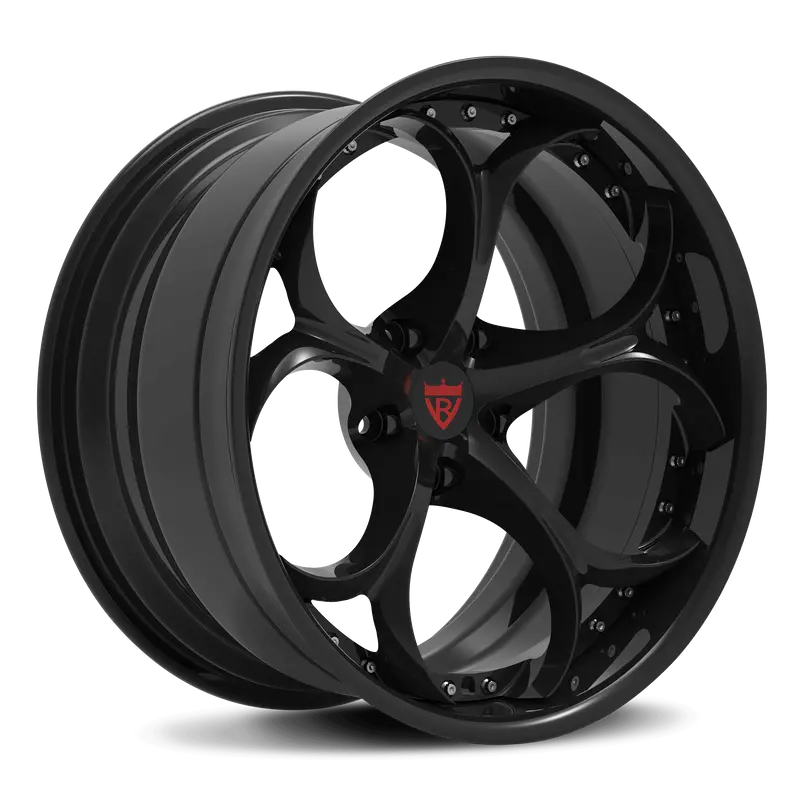 Rv-Ds016: Custom 2 Piece Forged Black Wheels 1