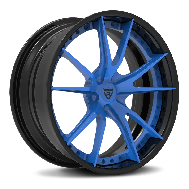 Rv-Ds477: Custom Forged 2 Piece Blue Wheels 1