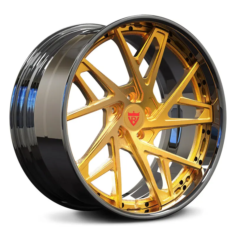 Rv-Ds74: Custom Forged 2-Piece Gold Wheels 1