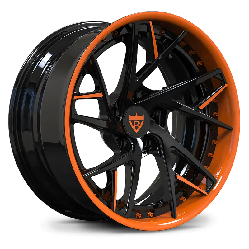 Rv-Ds74 : Custom Forged 2-Piece Orange Wheels 1