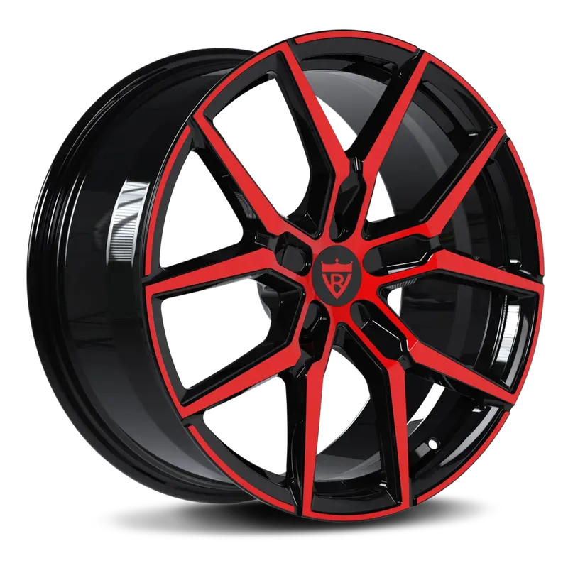 Rv-Mv1202: Custom 1 Piece Forged Red & Black Wheels 1