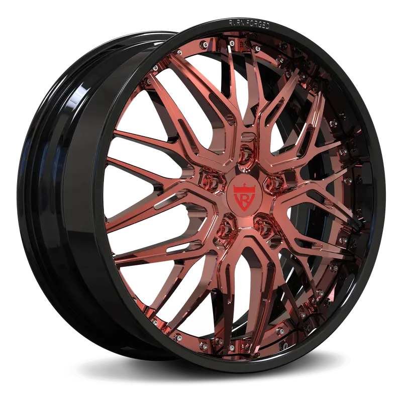 Rv-T081: Custom 2 Piece Forged Rose Gold Wheels Series 1