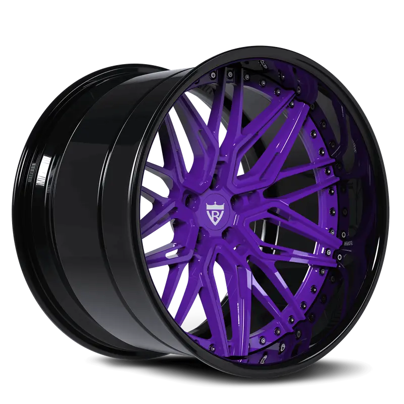 Rv-T081: Custom Deep Dish 3-Piece Forged Purple Wheels 1