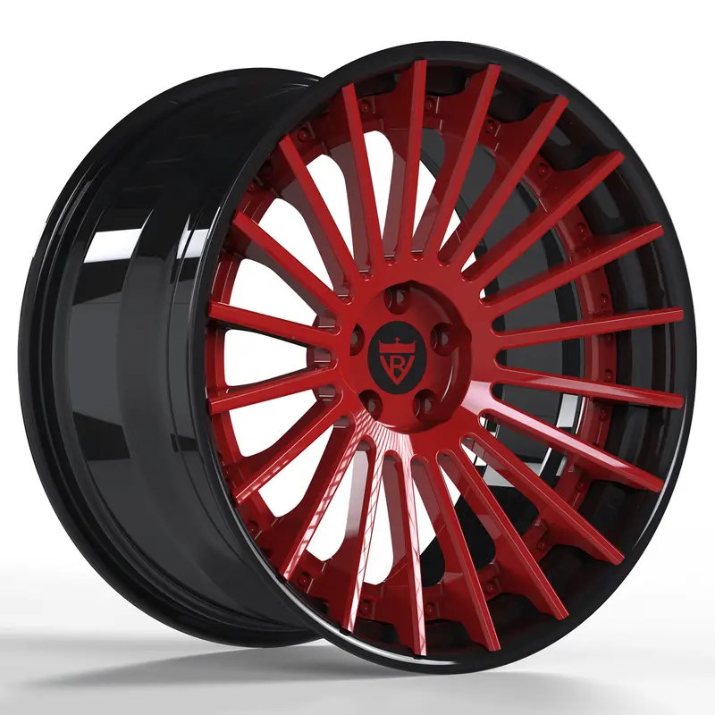 Rv-Tr66: Custom Forged 2-Piece Red Multi-Spoke Wheels 2