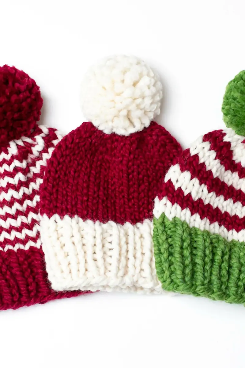 Santa Pompom Hats (Knit) 2