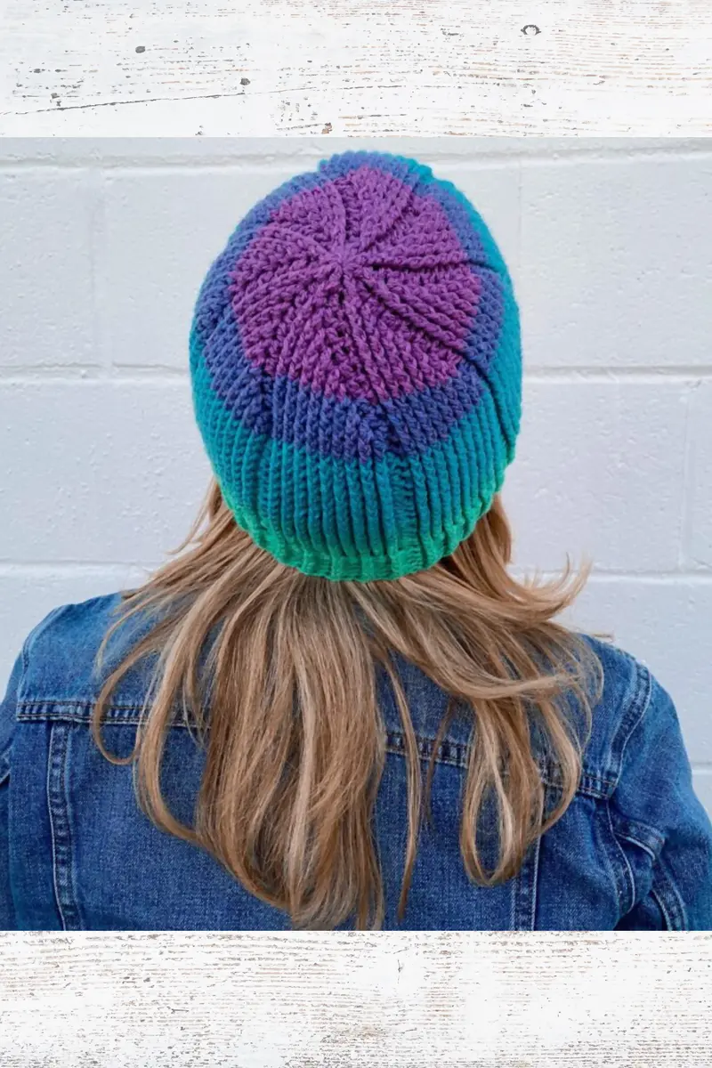 Self-Striping Simple Crochet Beanie (Crochet) 1