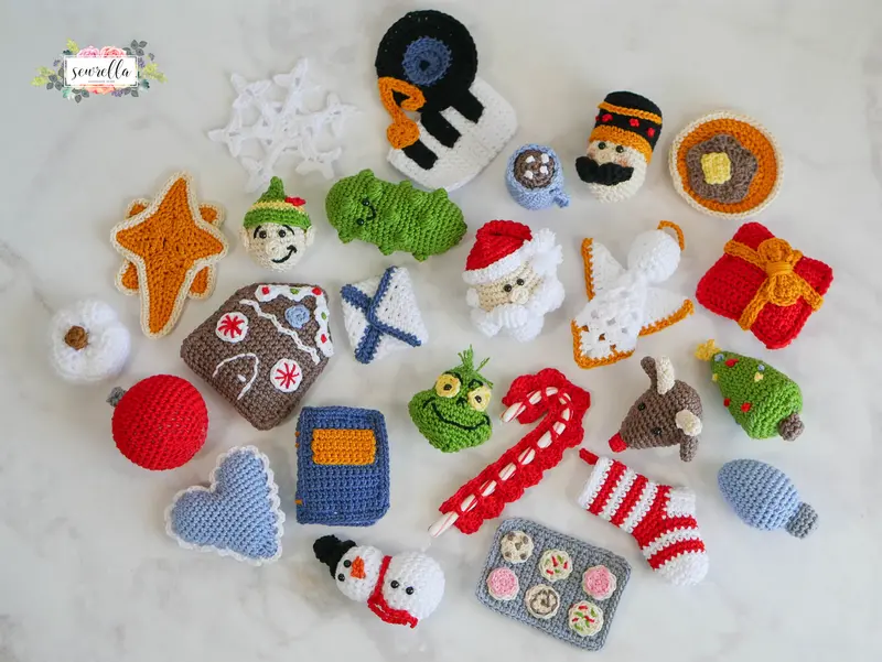 Sewrella’S 25 Days Of Christmas Ornaments Cal Kit 1