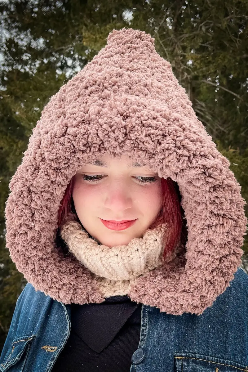 Sherpa Haven Hooded Cowl (Crochet) 1