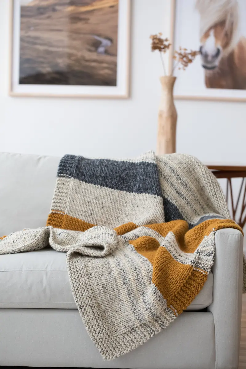 Simple Striped Afghan (Knit) - Version 3 1