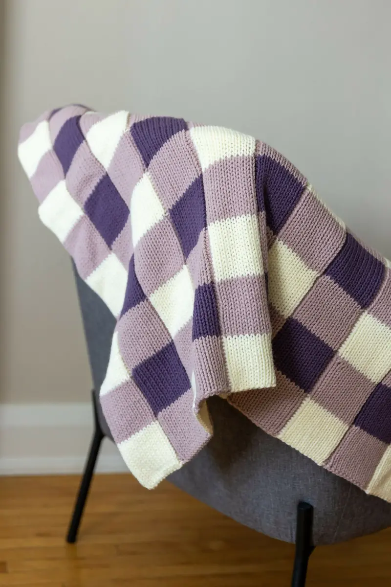 Sleek & Cozy: The New Generation Gingham Blanket (Circular Knitting Machine) 1