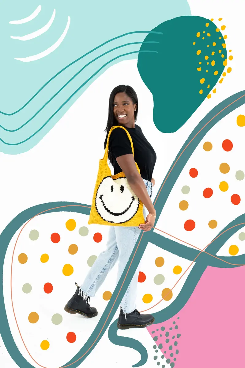 Smiley Face Tote (Crochet) 1