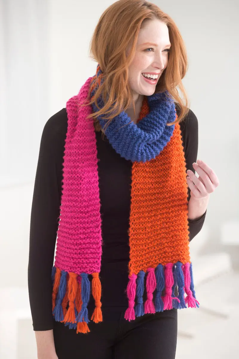 Spicy Striped Scarf (Knit) 1