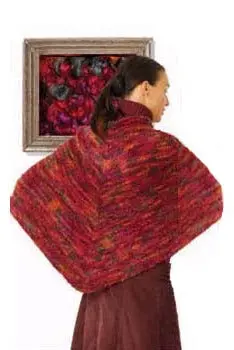 Split Collar Poncho Lion Boucle Version Pattern (Knit) 1