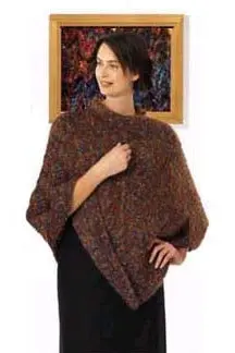 Split Collar Poncho Moonlight Mohair Version Pattern (Knit) 1