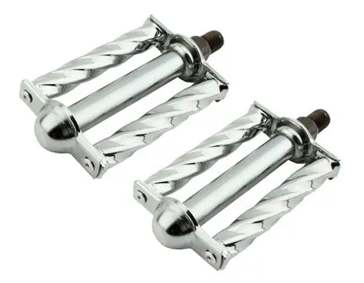 Square Twisted Pedals 1/2" Chrome. 1