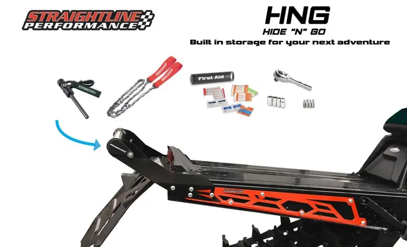 Straightline Hide 'N' Go Rear Bumper 163-165" Slash Tunnel - Black Handle, Black Plates Bumper With Built In Storage 2