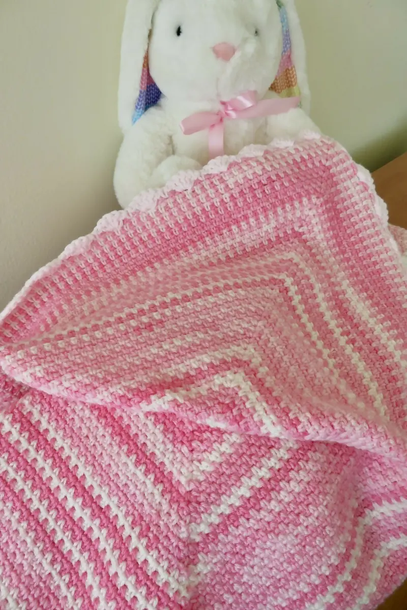 Strawberry Swirls Ice Cream Baby Blanket (Crochet) 1
