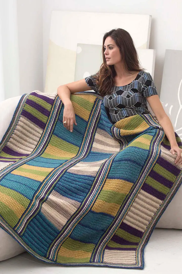 Stripe It Rich Afghan Pattern (Crochet) 1