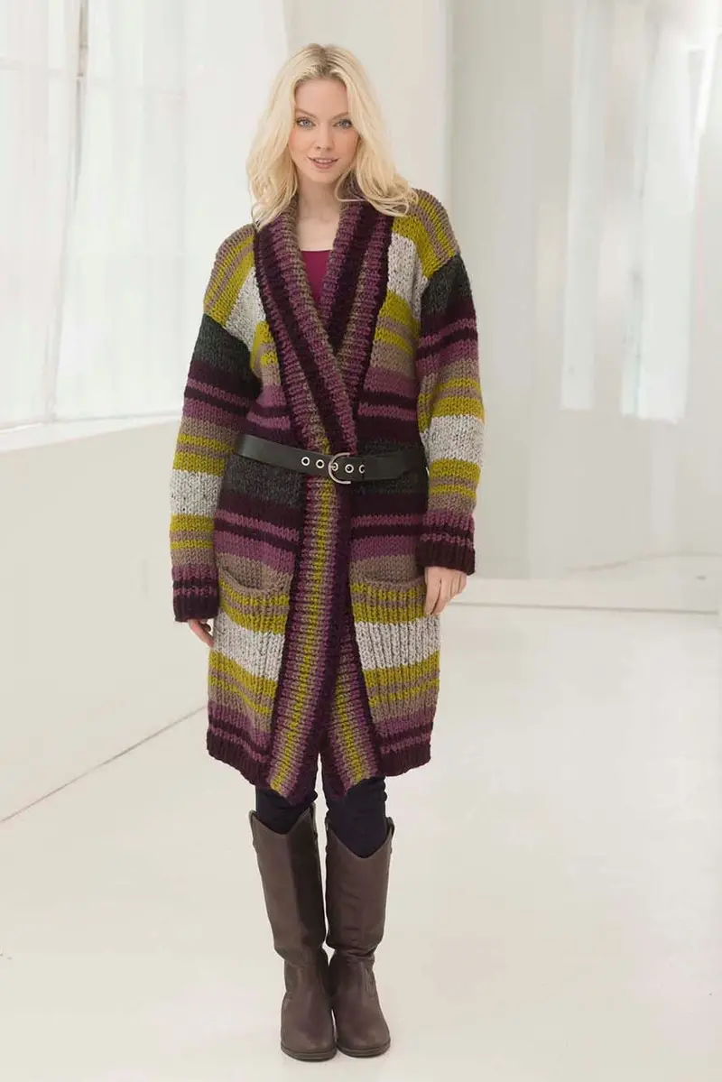 Striped Boyfriend Cardigan (Knit) 1