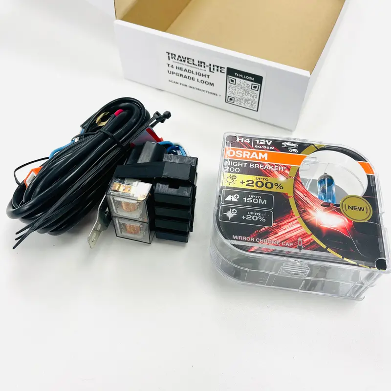 T4 Headlight Harness & Osram Night Breaker 200 Bulbs 1