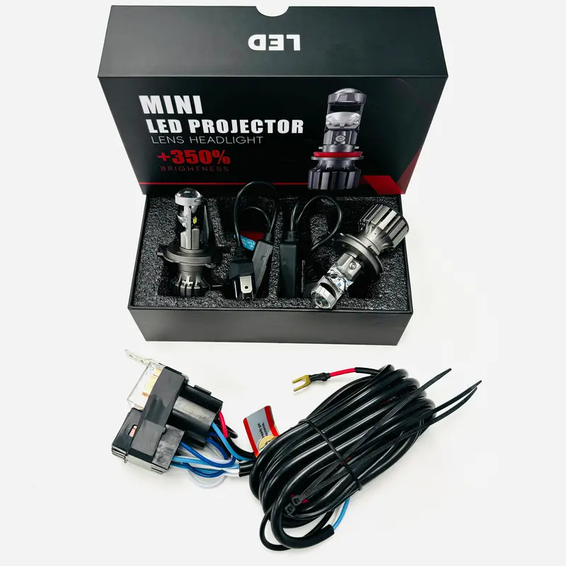 T4 Headlight Harness With Led Projector Bulbs 1