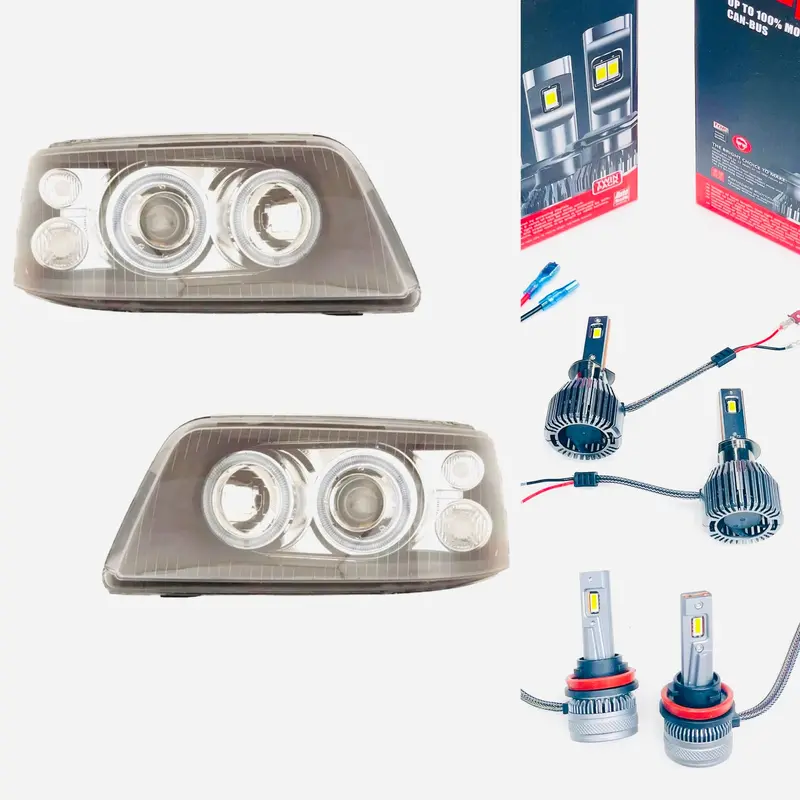 T5 03-09 Angel Eye Drl Headlights With Led Headlight Bulbs 1