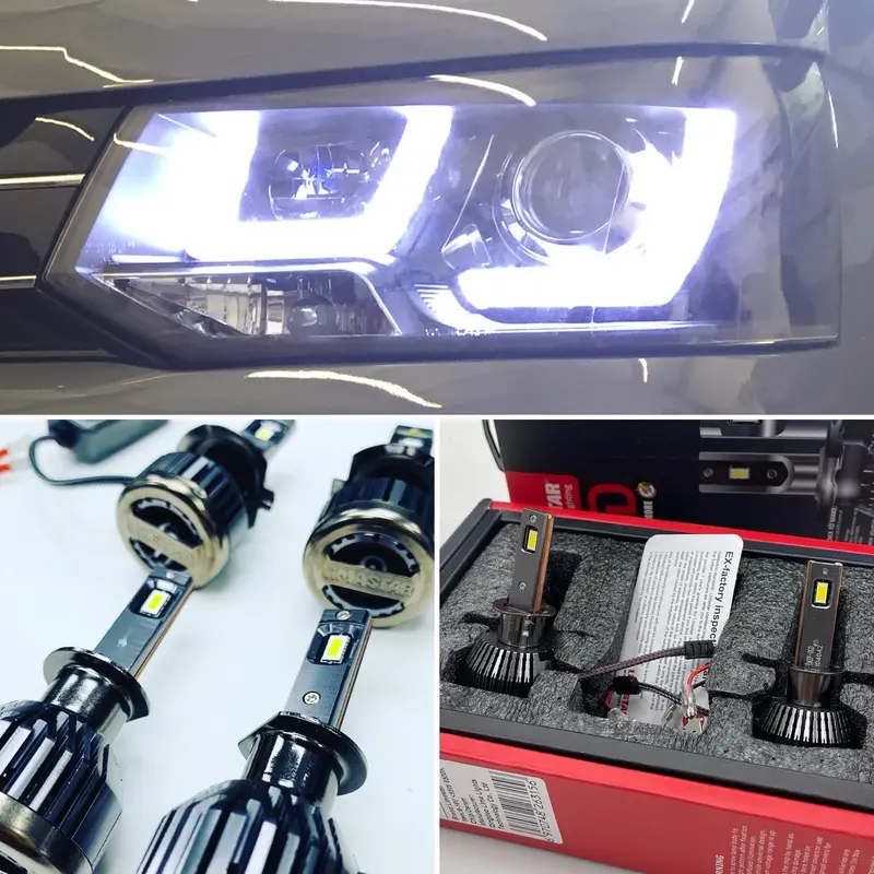 T5.1 Drl Light Bar Headlights 2010 - 2015 (With Full Led Bulbs Dipped & Main Beam H1) 1
