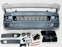 T5.1 Front & Rear Smooth Primed Bumpers, Light Bar Drl Kit, Led Fog Kit 10 -15 2