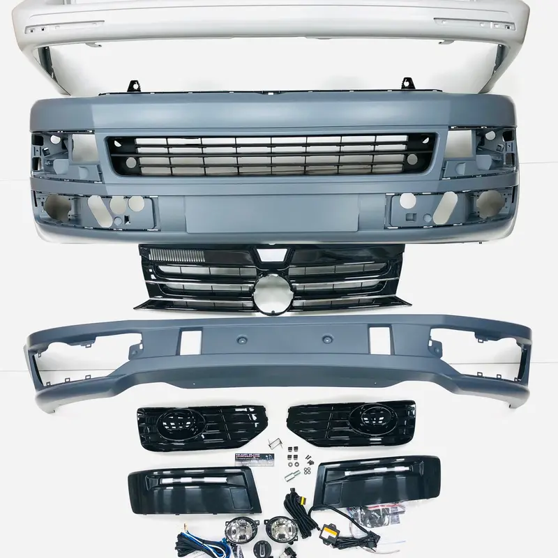 T5.1 Front & Rear Smooth Primed Bumpers, Lower Spoiler, Grille, Drl Kit, Fog Kit 10 -15 1