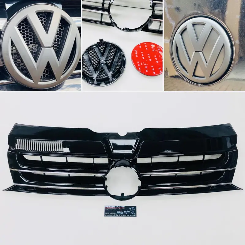 T5.1 Sportline Grille Gloss Black With Front & Rear Matte Black Badges 10-15 1
