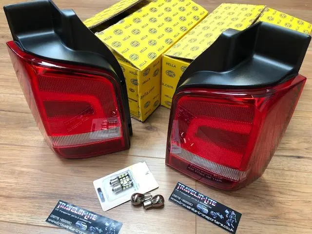 T5 Sportline Rear Lights Red 03 - 15 Set Genuine Hella Oem (Free Bulbs) 1