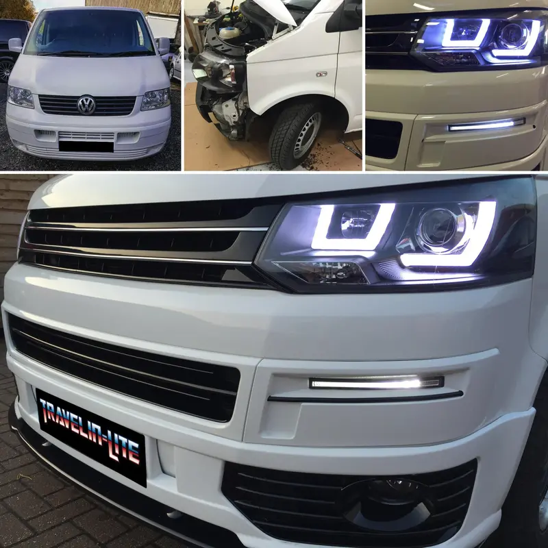 T5 To T5.1 Premium Facelift Kit (Light Bar Headlights, Badgeless Grille, Splitter) 1