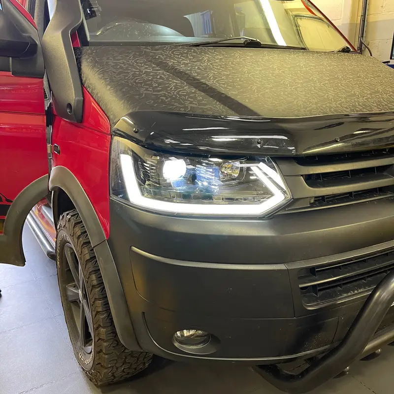 T5 To T5.1 Swamper Premium Facelift Kit Textured Satin Black Bumper (Light Bar Headlights) 2