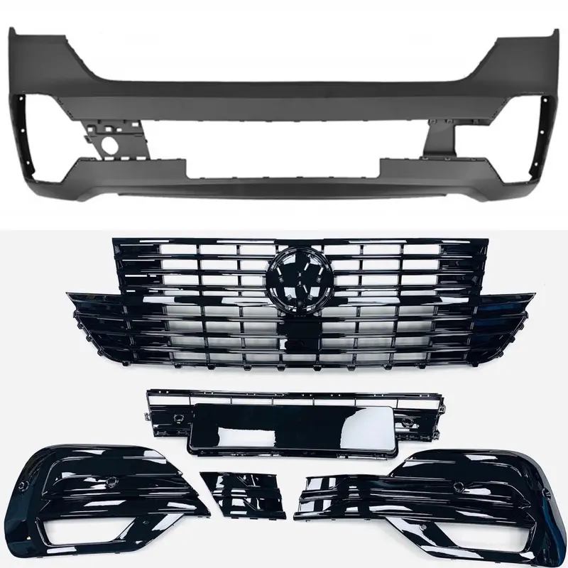 T6.1 Front Bumper Smooth Primed & Gloss Black Upper And Lower Grilles 1