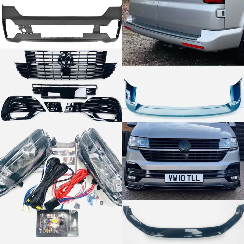 T6.1 Startline To Highline Bumper Upgrade Kit (Twin Rear Doors) Led Fog Kit & Gloss Black Splitter V2 1
